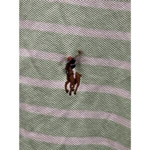 Men’s Ralph Lauren Green Striped Knit Oxford Short Slavers Polo Shirt XXL *A2